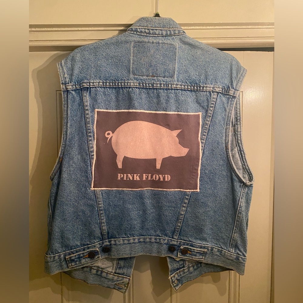 Vintage Levi’s Denim Pink Floyd Vest - Picture 1 of 4